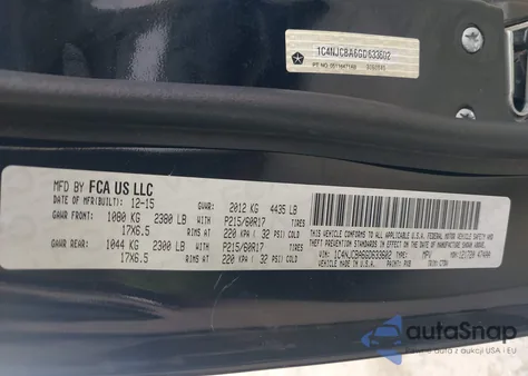 2016 Jeep Compass Sport from USA, damaged, VIN 1C4NJCBA6GD633602